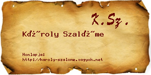 Károly Szalóme névjegykártya